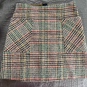 ANTHRO MAEVE Wool Plaid Skirt Pocket Details Size 6